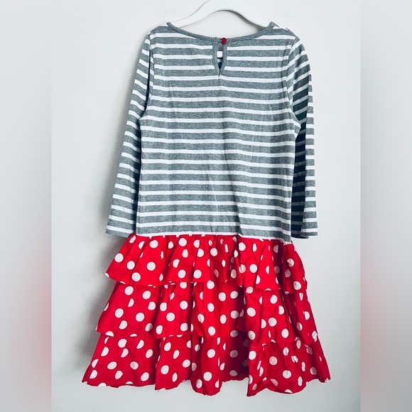 Mini Boden girls long sleeve striped dress polka dot ruffle 9-10 - Picture 2 of 5